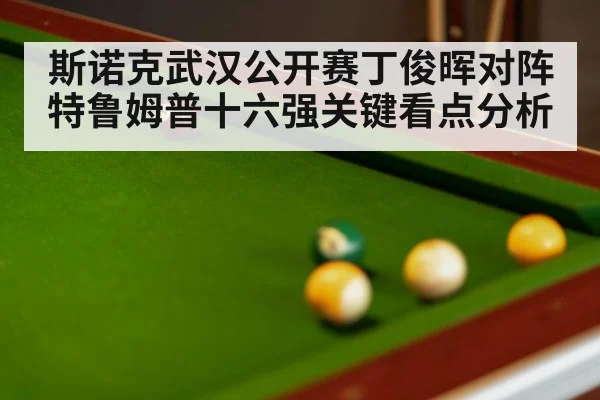 斯诺克武汉公开赛丁俊晖对阵特鲁姆普十六强关键看点分析 - KAIYUN